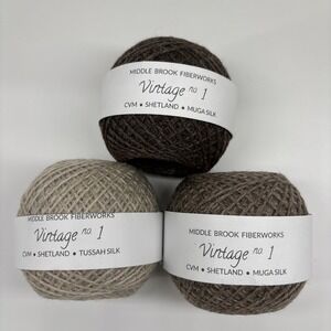 Middle Brook Fiberworks Vintage No. 1 Yarn Lot Of 3 CVM Shetland Silk 280 Yds Ea